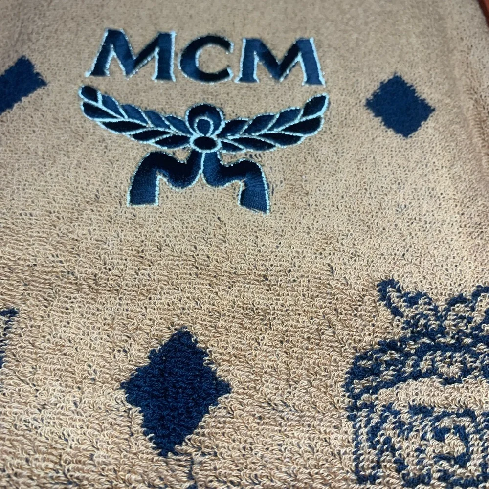 MCM Tan and Black Bath Towel